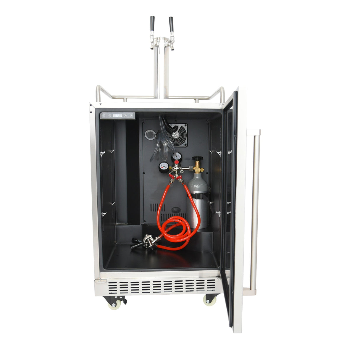 Kokomo 24" kegerator interior with CO2 tank
