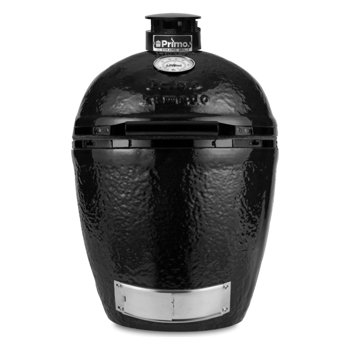 Primo Round ceramic kamado charcoal grill, front view