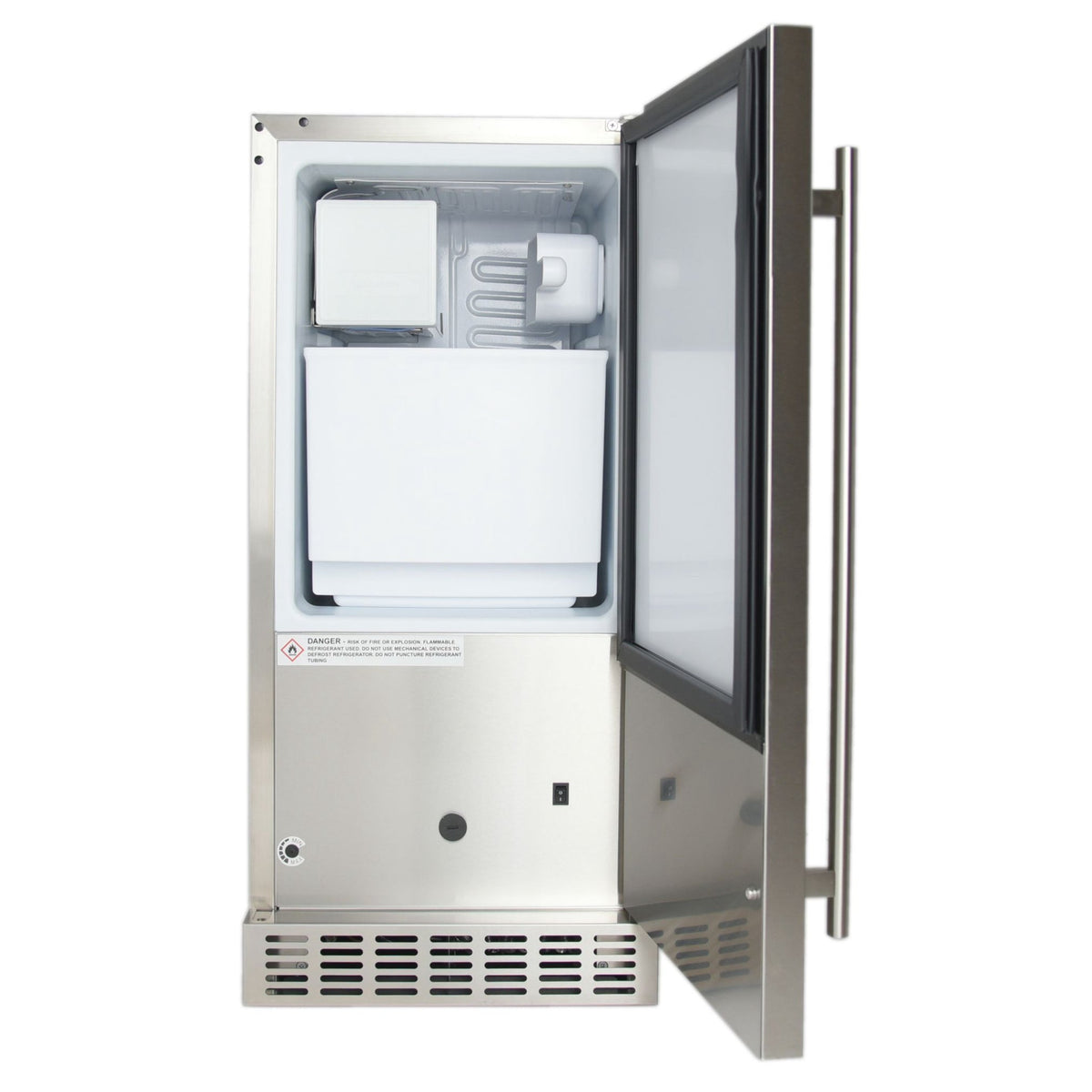 Kokomo LUX outdoor ice maker with the door open