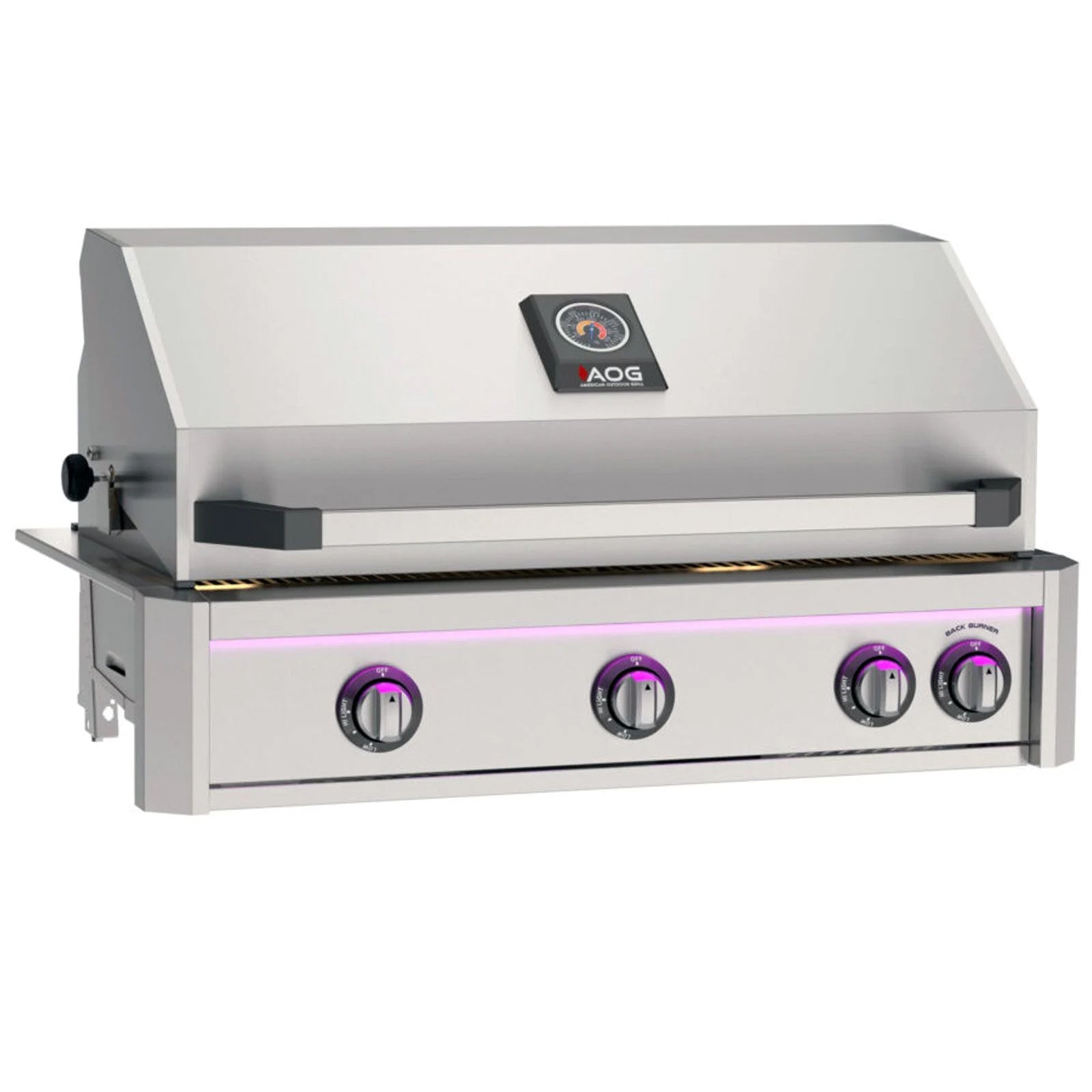AOG L-Series 36" 3-Burner Built-In Gas Grill With Infrared Burner, Rotisserie, Internal Lights & LED Color Lights