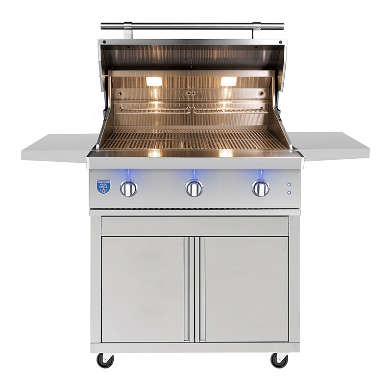American-Made-Grills-Atlas-36-Built-In-Freestanding-Cart-Front-Open