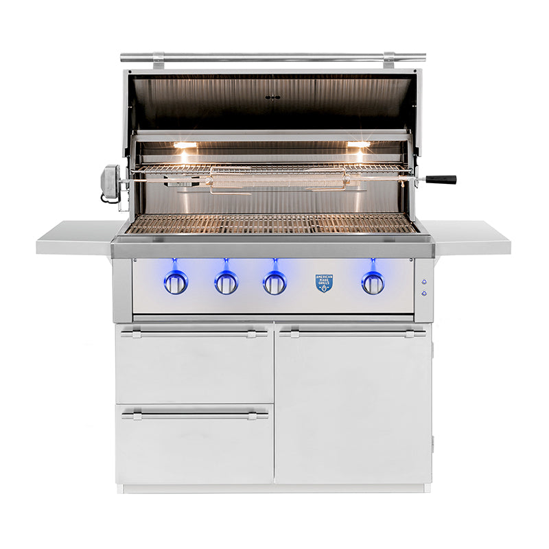 American-Made-Grills-Estate-42-Free-Standing-Cart-Open