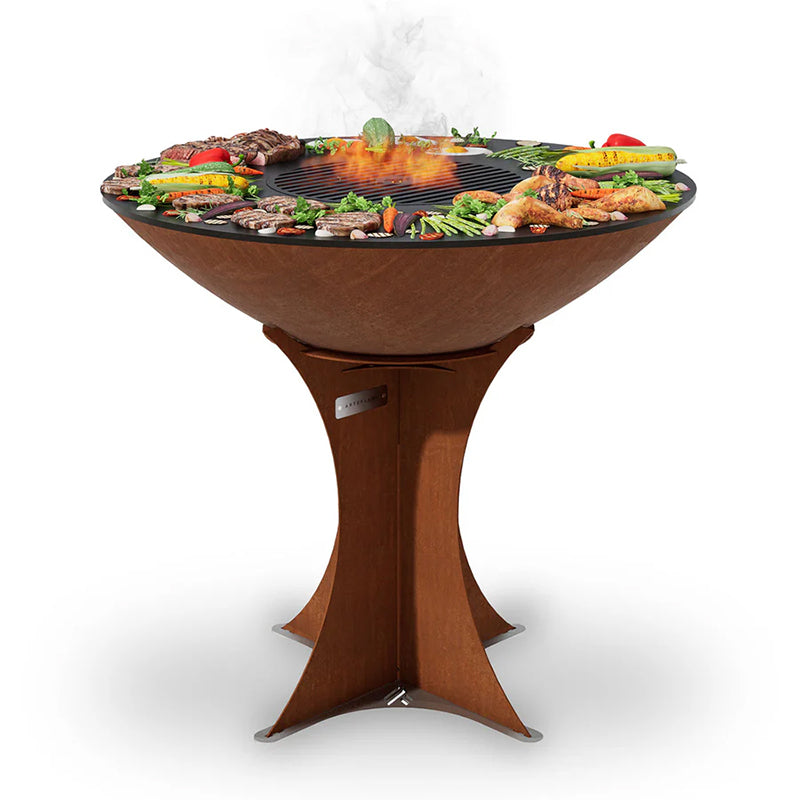 Arteflame-XXL-40-in-Flat-Top-Charcoal-Grill---High-Euro-Base---Corten