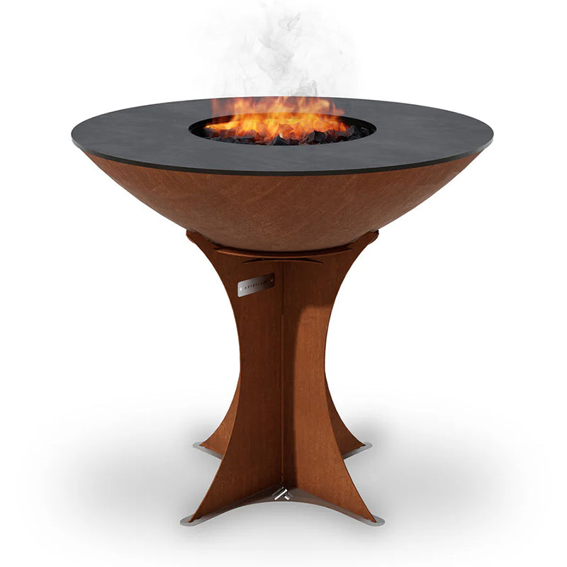Arteflame-XXL-40-in-Flat-Top-Charcoal-Grill---High-Euro-Base---Corten2