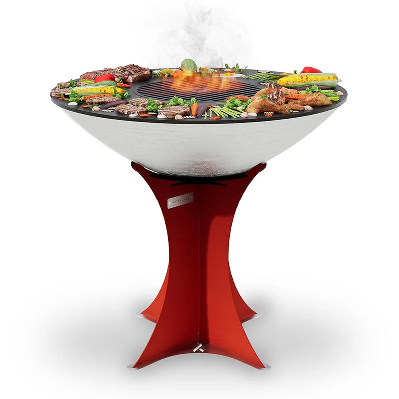 Arteflame-XXL-40-in-Flat-Top-Charcoal-Grill---High-Euro-Base---Red