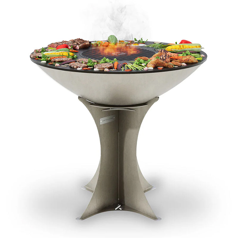 Arteflame-XXL-40-in-Flat-Top-Charcoal-Grill---High-Euro-Base---Stainless-Steel