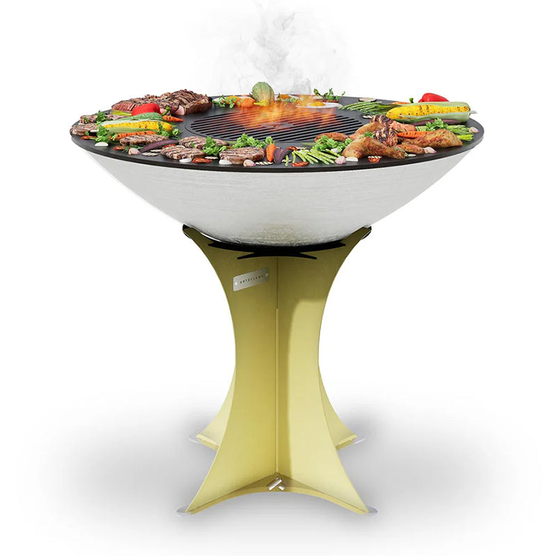 Arteflame-XXL-40-in-Flat-Top-Charcoal-Grill---High-Euro-Base---Yellow