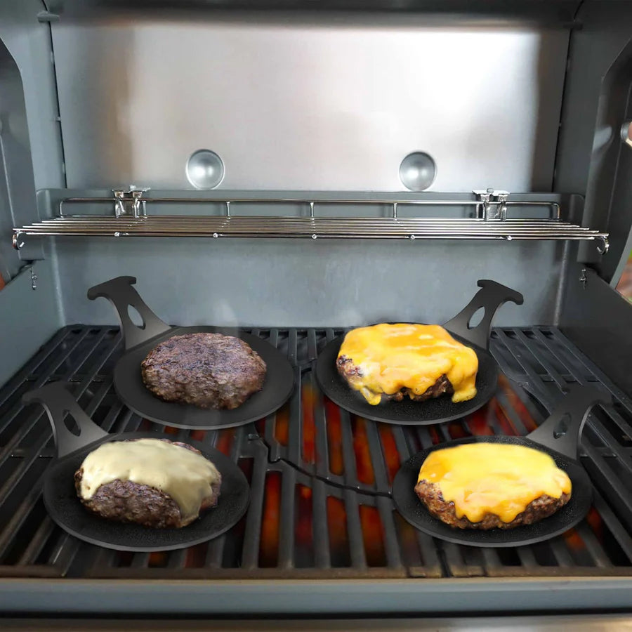 Arteflame 6 inch Burger Pucks on the Grill 4