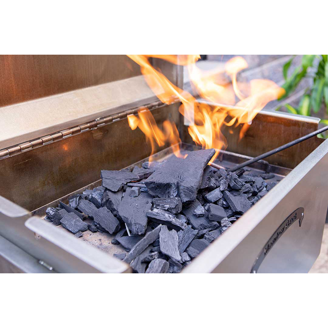 BBQ26S Charcoal Grill Flat Grate 07 Lighting