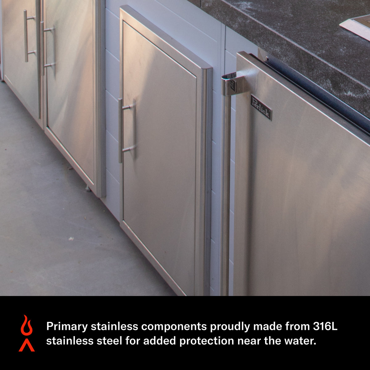 Blaze Marine Grade vertical access door, open