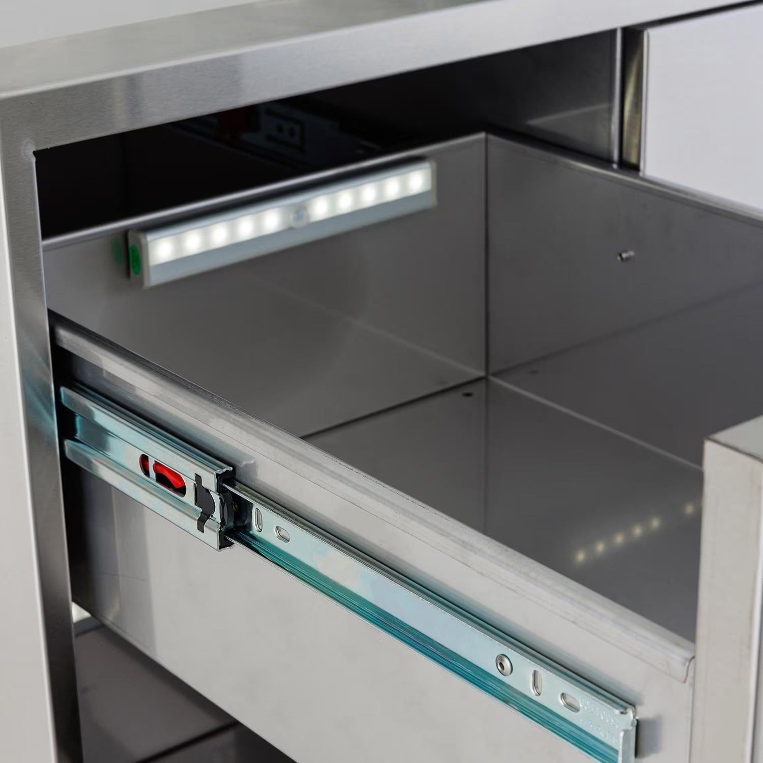 Blaze 16-in Stainless Steel Easy Close Triple Access Drawer with LED Lighting2