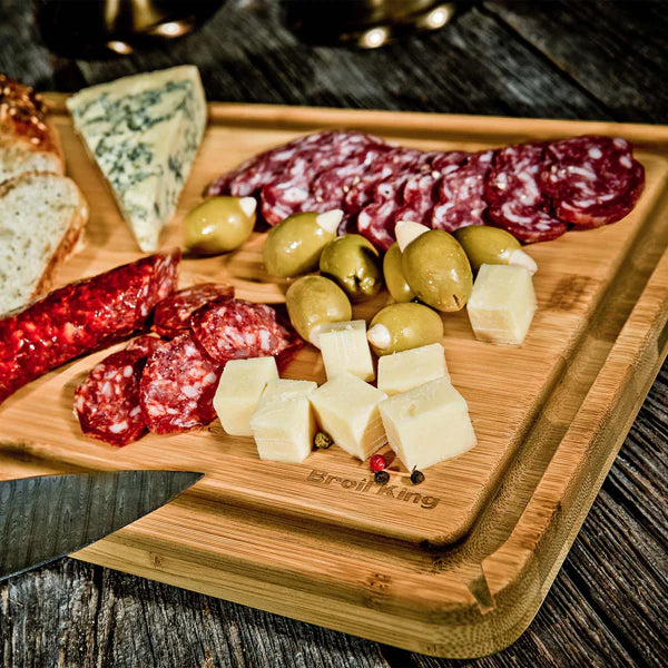Broil Kng Baron Bamboo Cutting and Serving Board Lifestyle