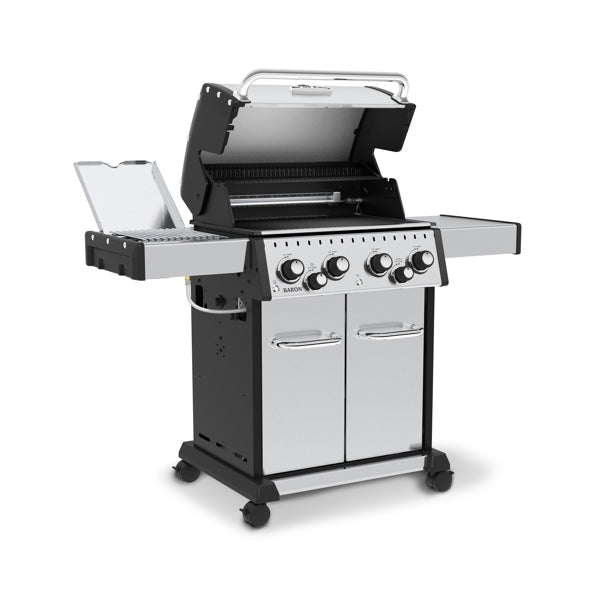 Broil King Baron S 490 Pro IR 32 in Free Standing Gas Grill Front Angle Open