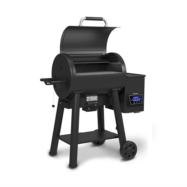 Broil King Crown 400 Pellet Smoker and Grill Front Angle Open