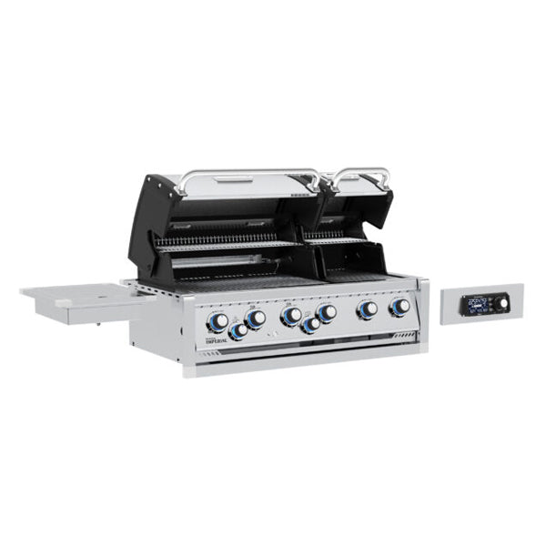 Broil King Imperial QS 690 44 in Built In Gas Grill Front Angle Open