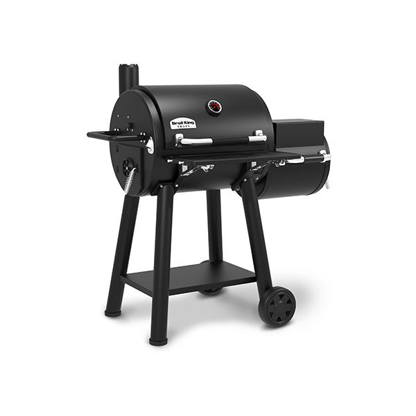 Broil King Regal 400 Charcoal Offset Smoker Front Angle Closed
