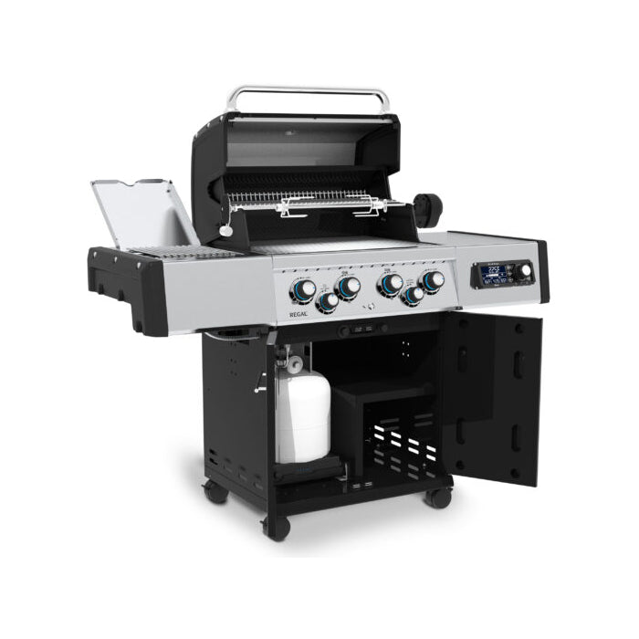 Broil King Regal Q 490 Pro IR 32 in Free Standing Gas Grill Front Angle Open