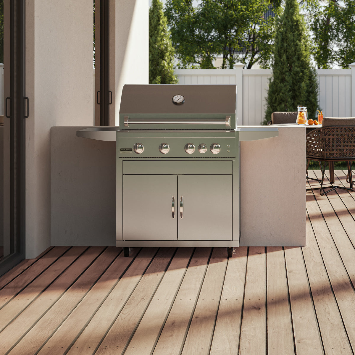 Broilmaster B Series 32 in Gas Grill Cart lifestyle