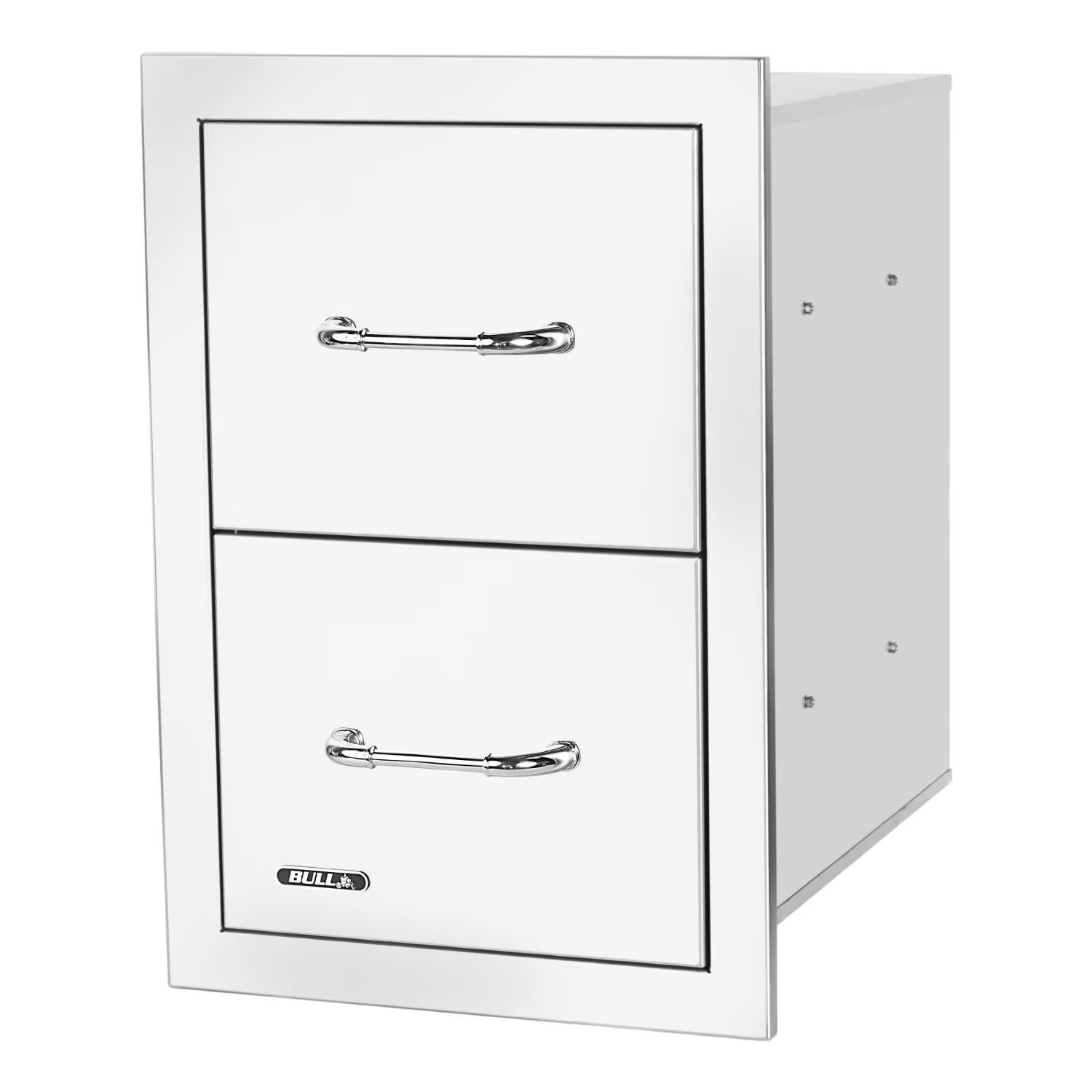 Bull 15-Inch Stainless Steel Double Access Drawer with Reveal3