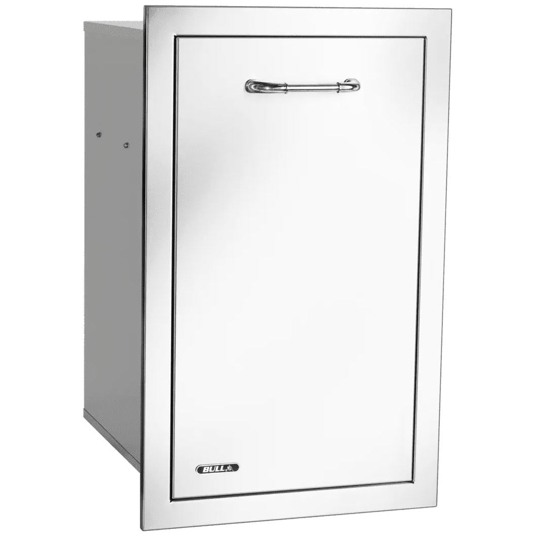 Bull 16-Inch Stainless Steel Roll-Out Narrow Trash Bin