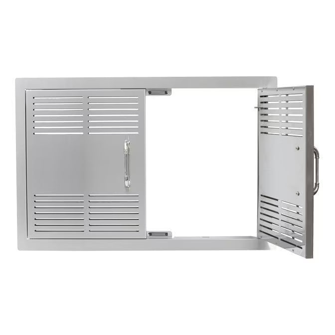 Bull 30-in Dual-Lined Vented Stainless Steel Double Access Doors with Reveal3