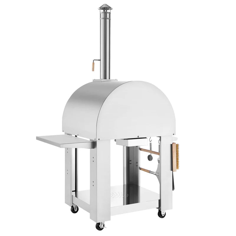 Empava Outdoor Wood Fired Pizza Oven with Side Table PG05 Back
