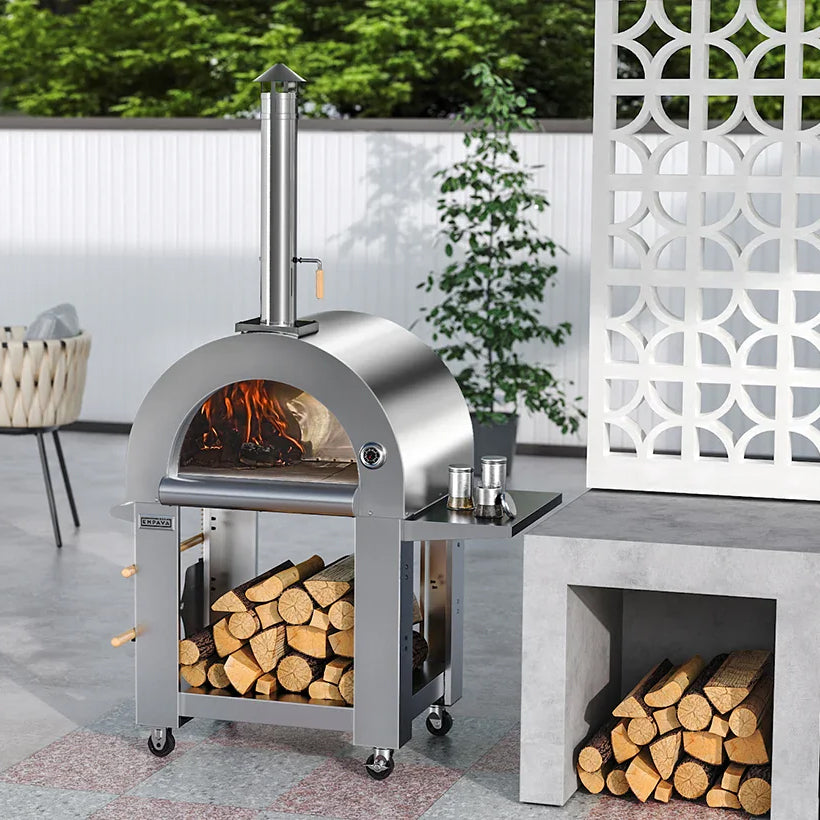 Empava Outdoor Wood Fired Pizza Oven with Side Table PG05 Lifestyle