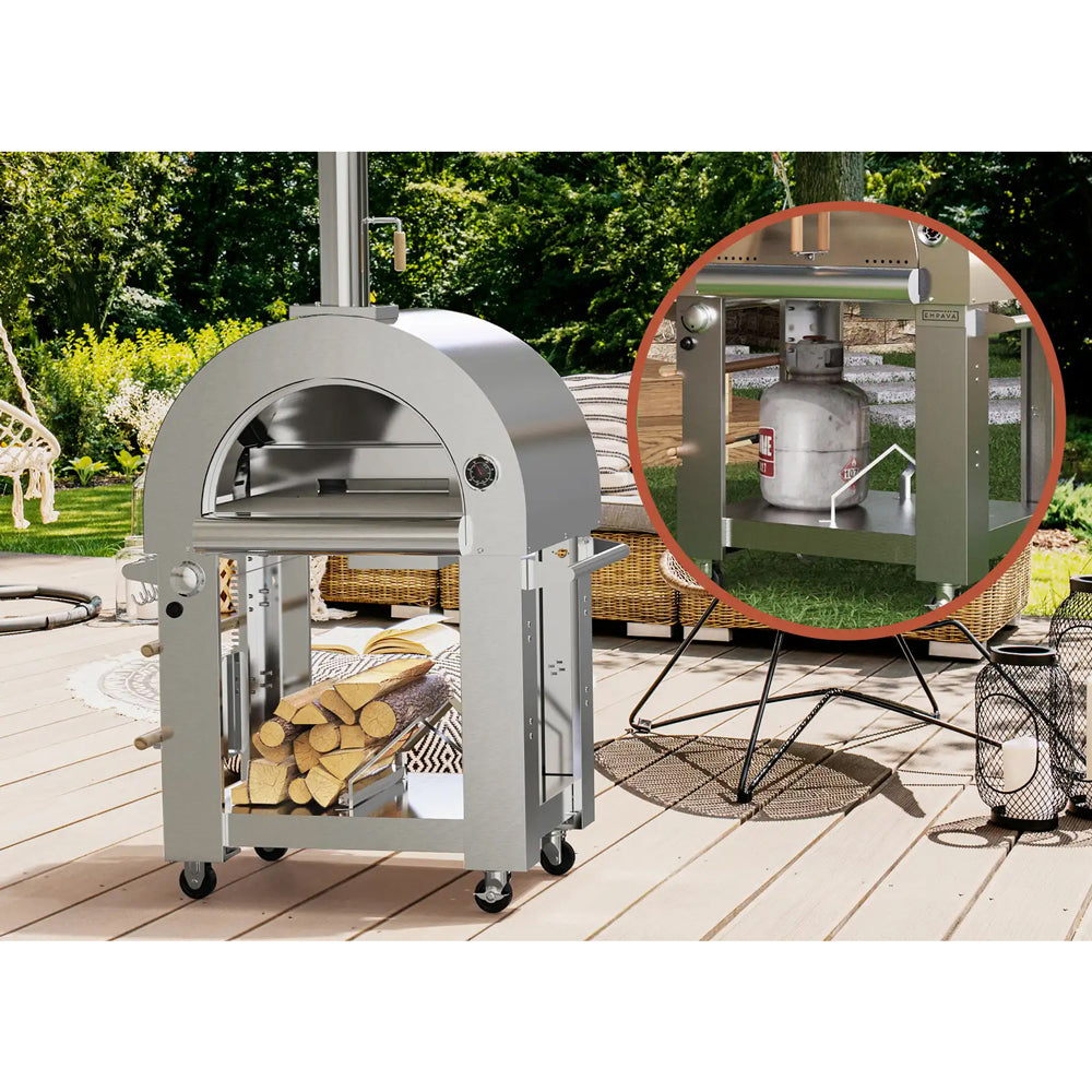 Empava Outdoor Wood Fired and Gas Pizza Oven PG03 Dual Option