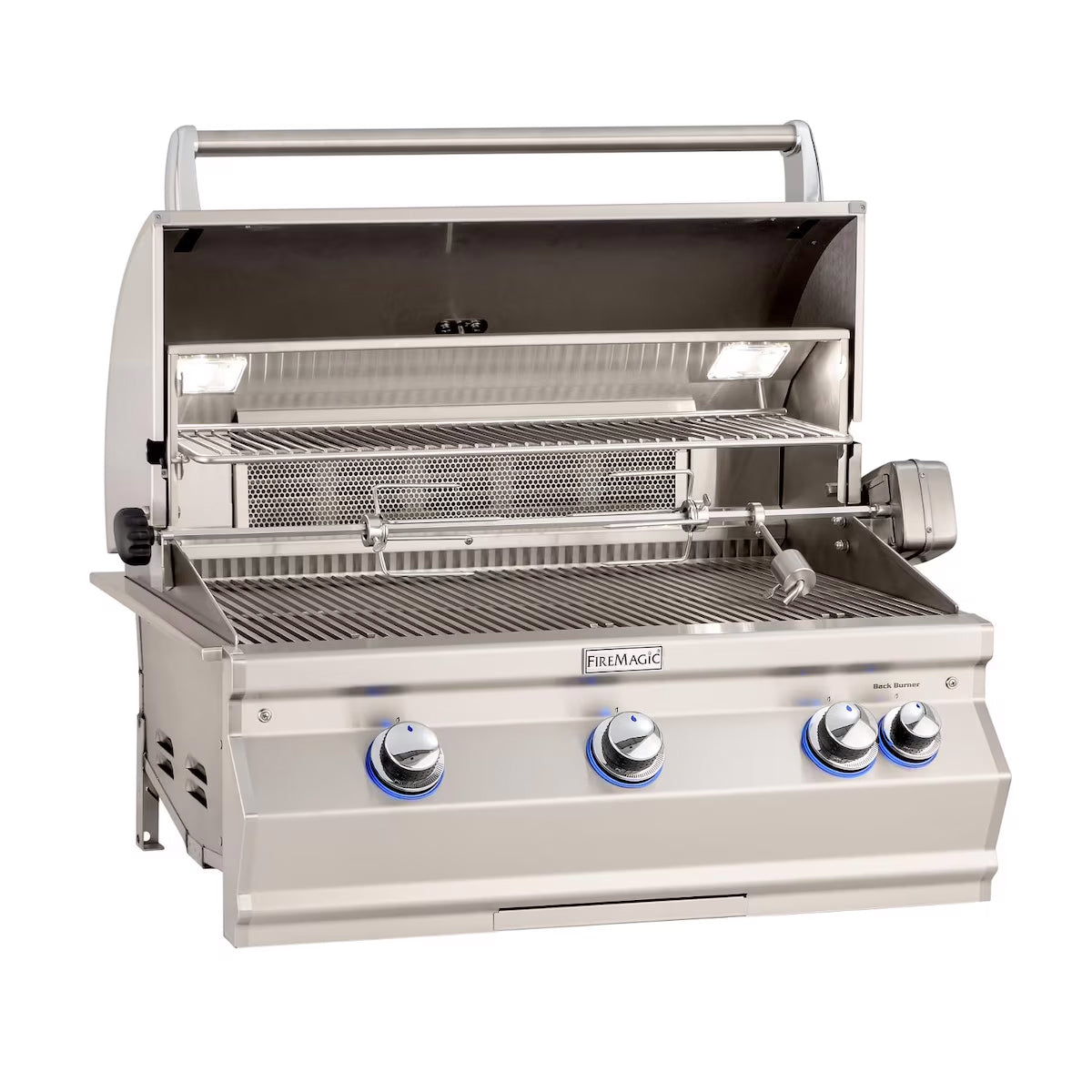 Fire Magic Aurora A660i 30 in Built In Gas Grill Open