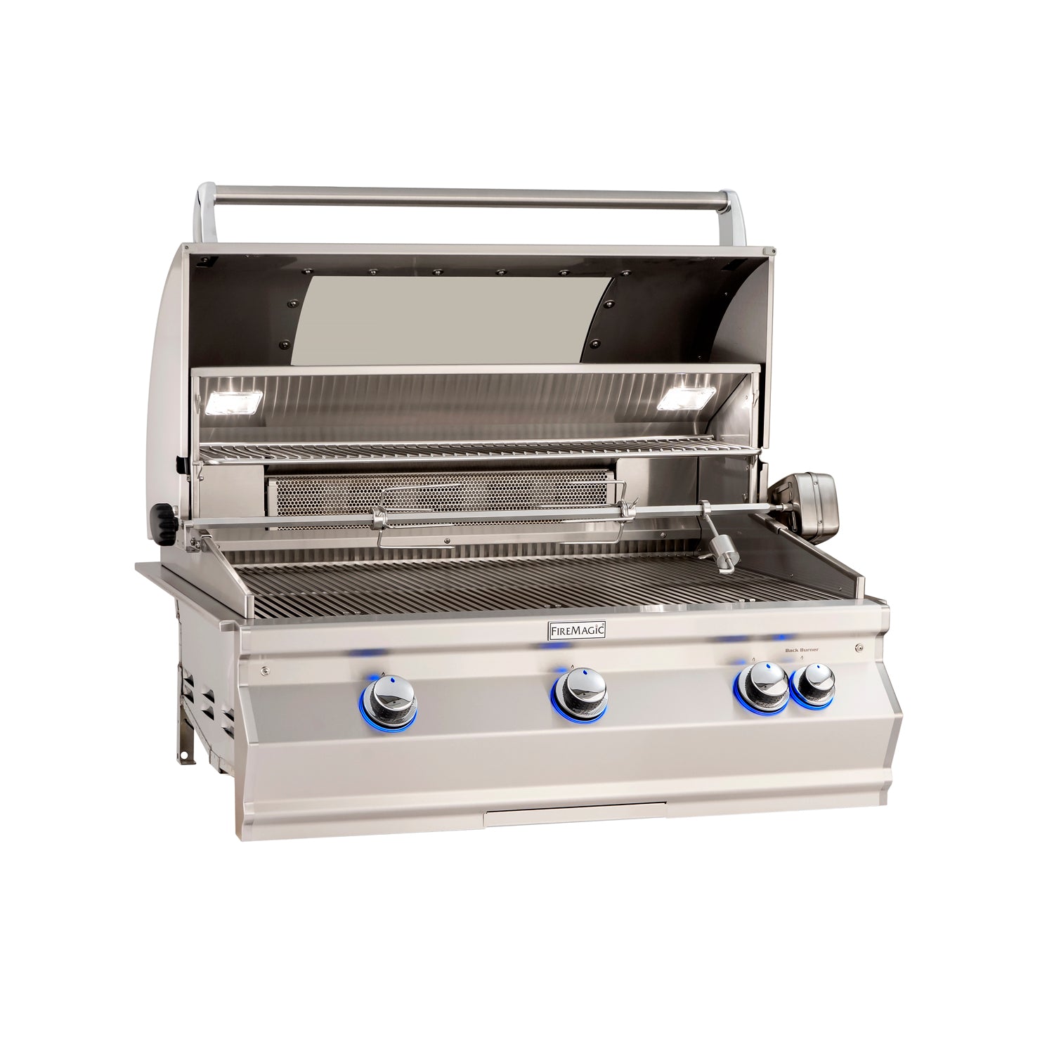 Fire Magic Aurora A790i 36 in Built In Gas Grill Open with Window