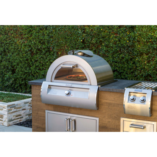 Fire Magic Aurora Built In Gas Pizza Oven Front Lifestyle