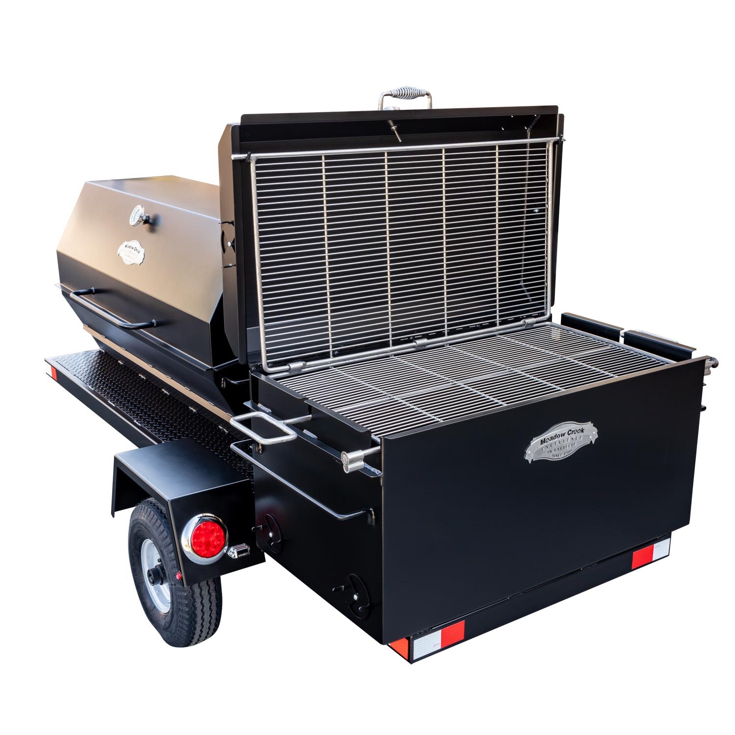 Meadow Creek CD108 BBQ Catering Trailer Grate Hooked on Lid