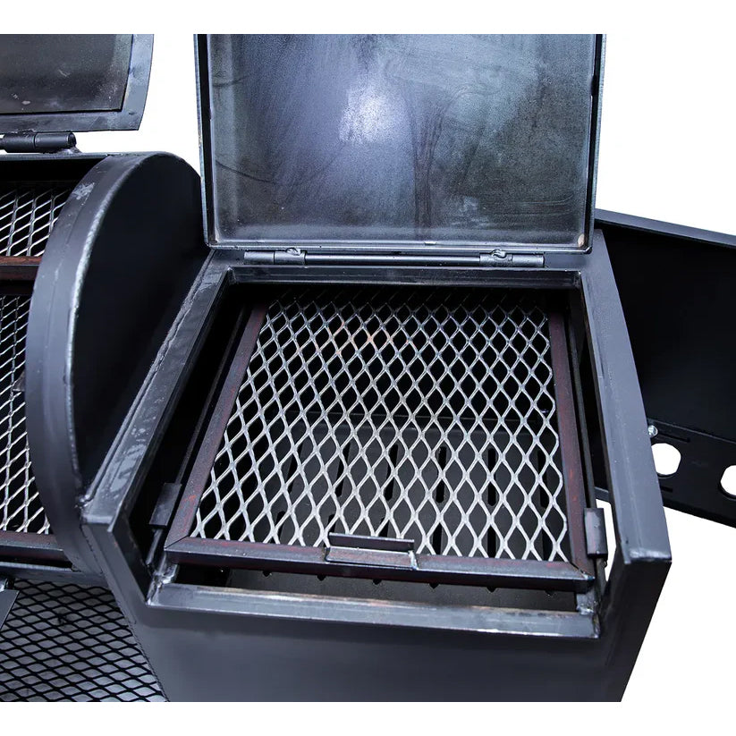 Old Country BBQ Pits All American Angus Offset Smoker with Vertical Cooking Chamber - 8