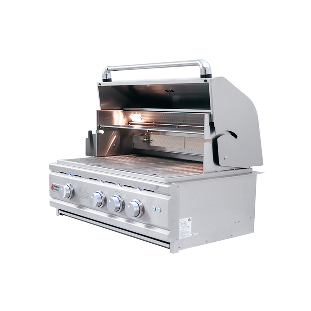 RCS Cutlass Pro 30 in Built In Gas Grill front left angle open
