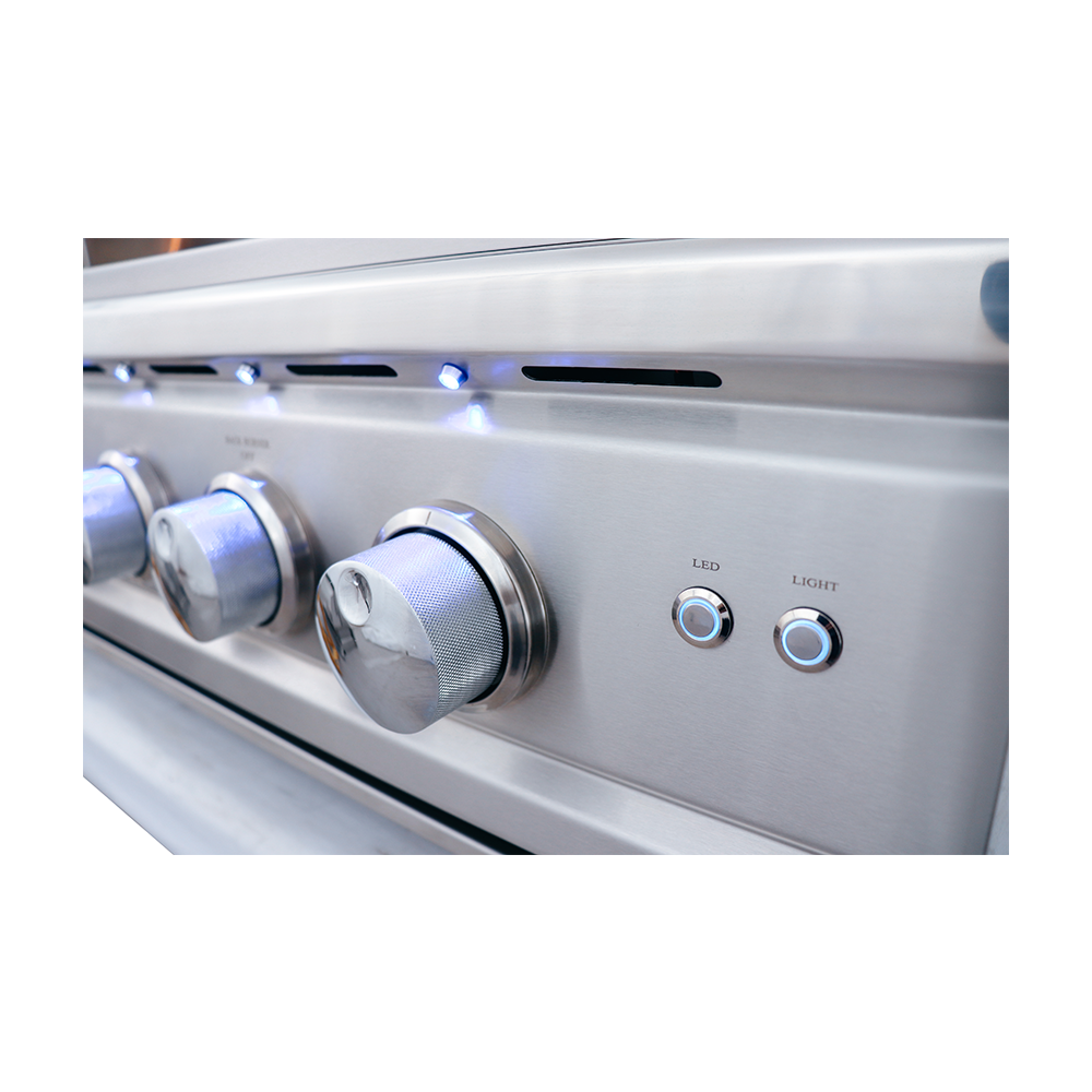 RCS Cutlass Pro 38 in Built In Gas Grill Burner Knobs close up