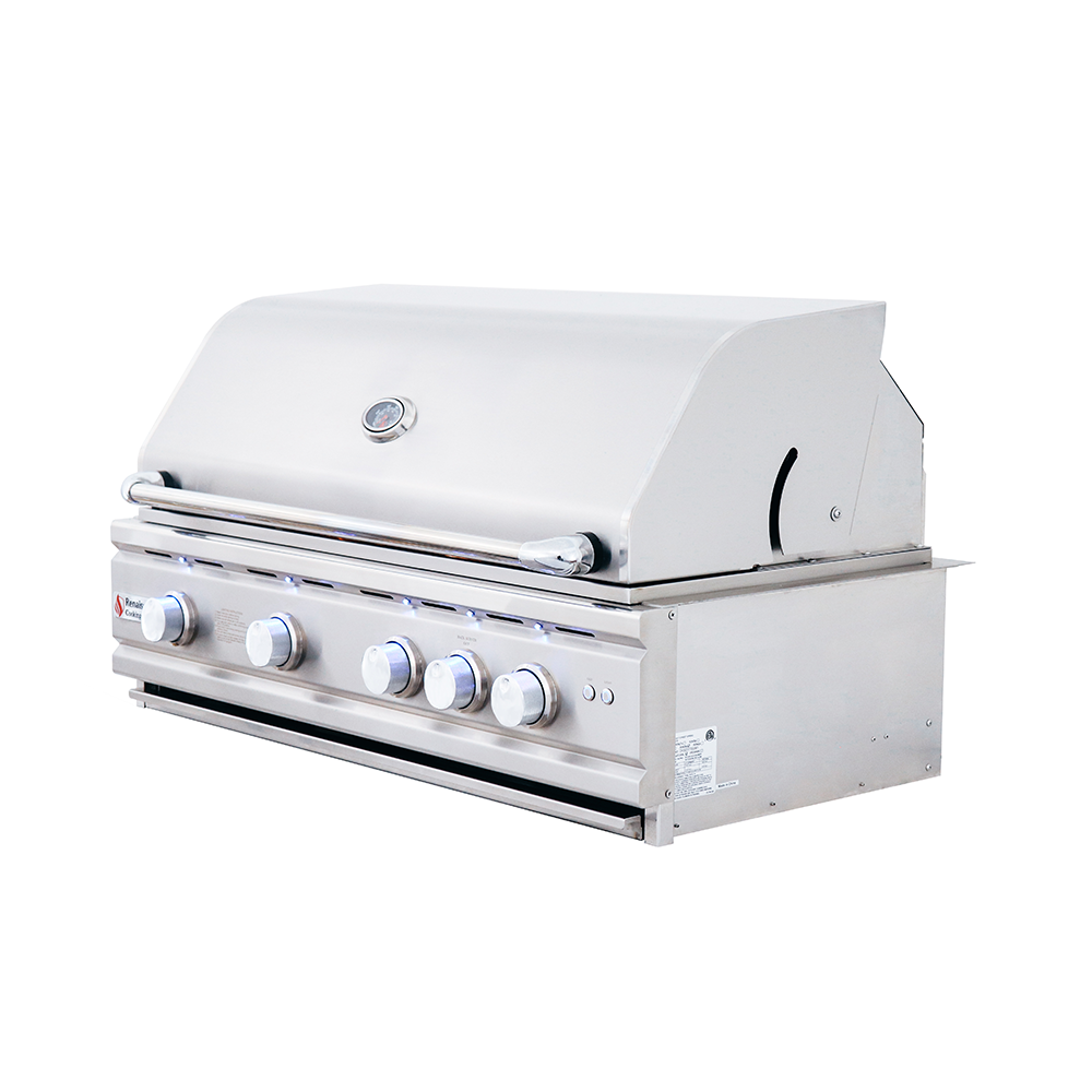 RCS Cutlass Pro 38 in Built In Gas Grill Front left angle closed