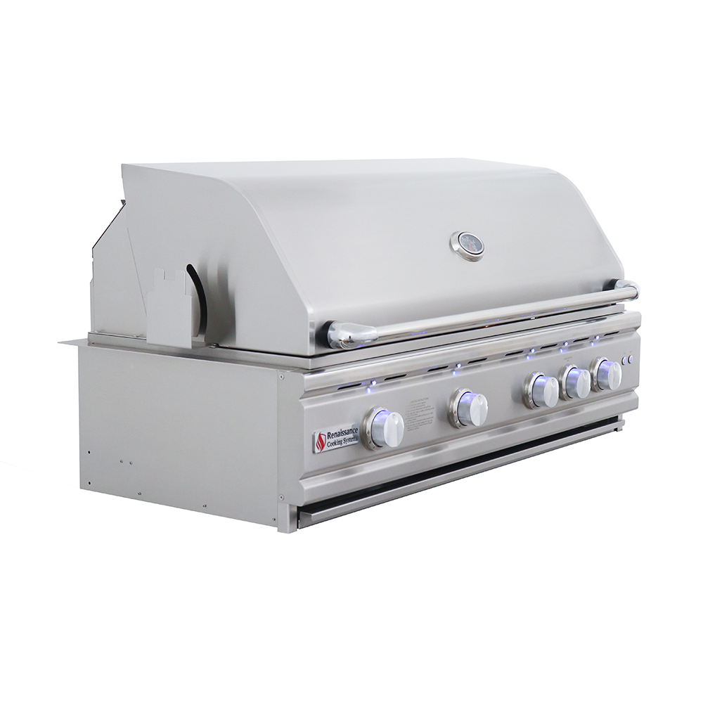 RCS Cutlass Pro 42 in Built In Gas Grill Front Right Angle Closed