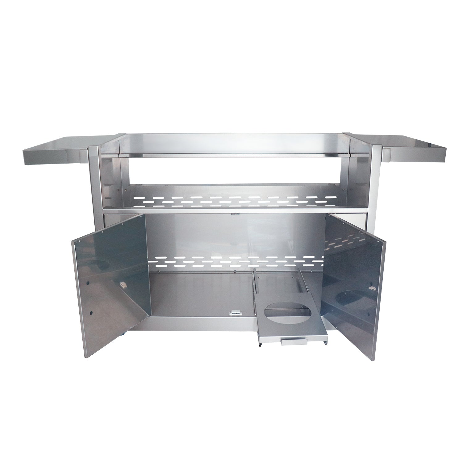 RCS Cutlass Pro 42 in Gas Grill Cart with doors open