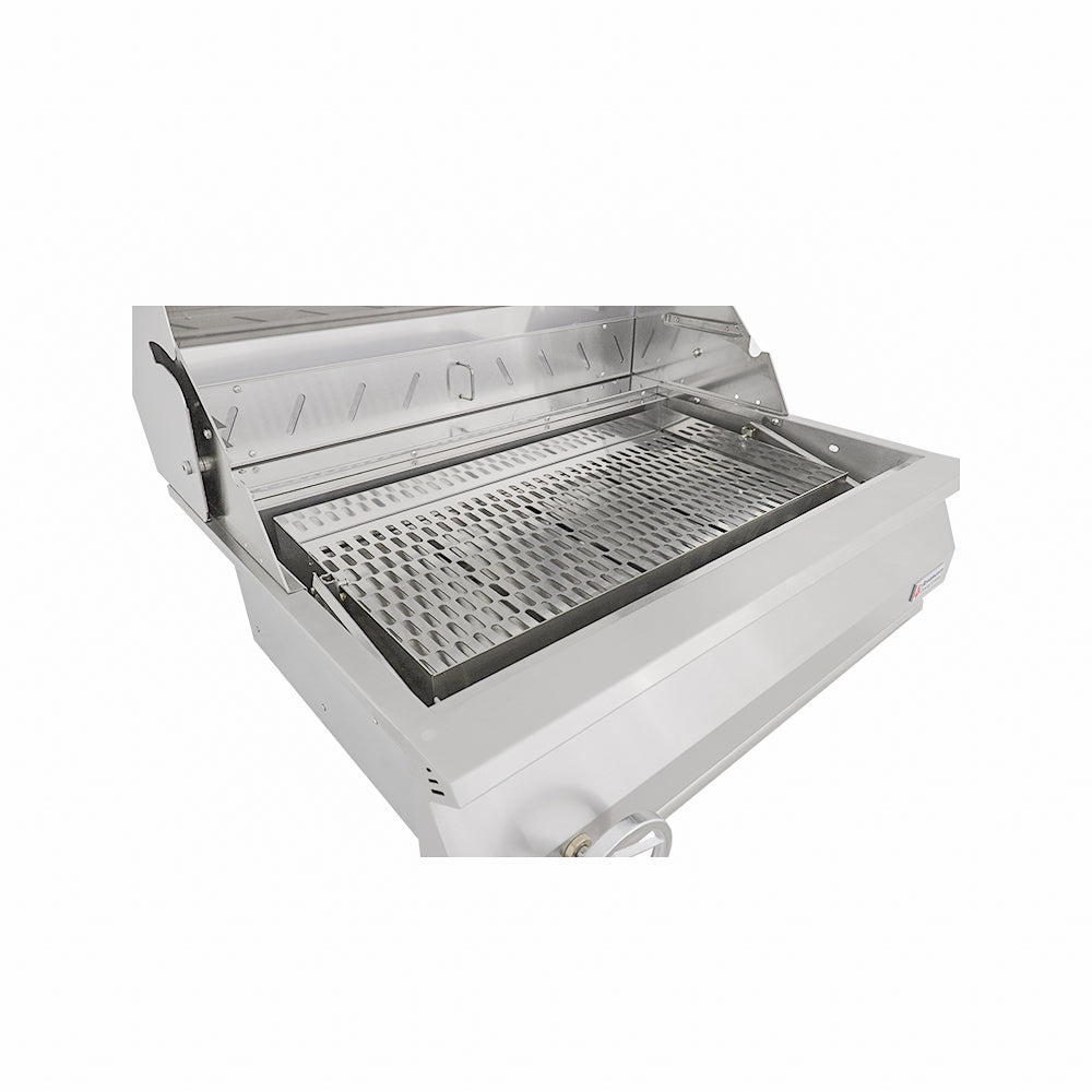 RCS Premier 32 in Built In Charcoal Grill Front grates close up