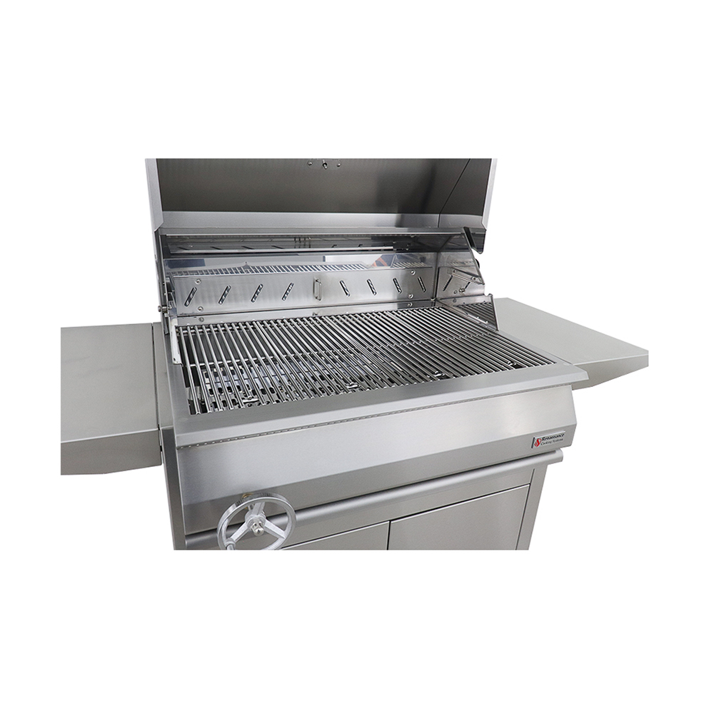 RCS Premier 32 in Charcoal Grill with cart front angle grates