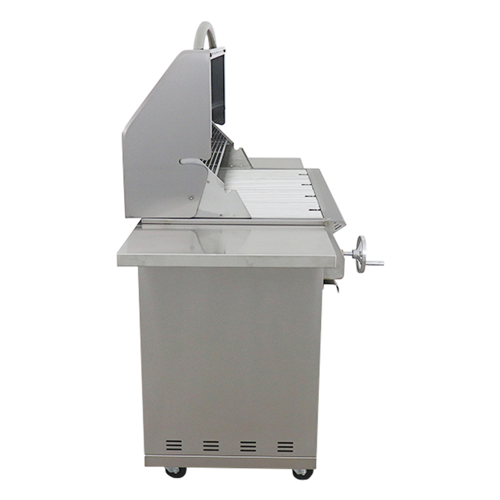 RCS Premier 32 in Charcoal Grill with cart side view oepn