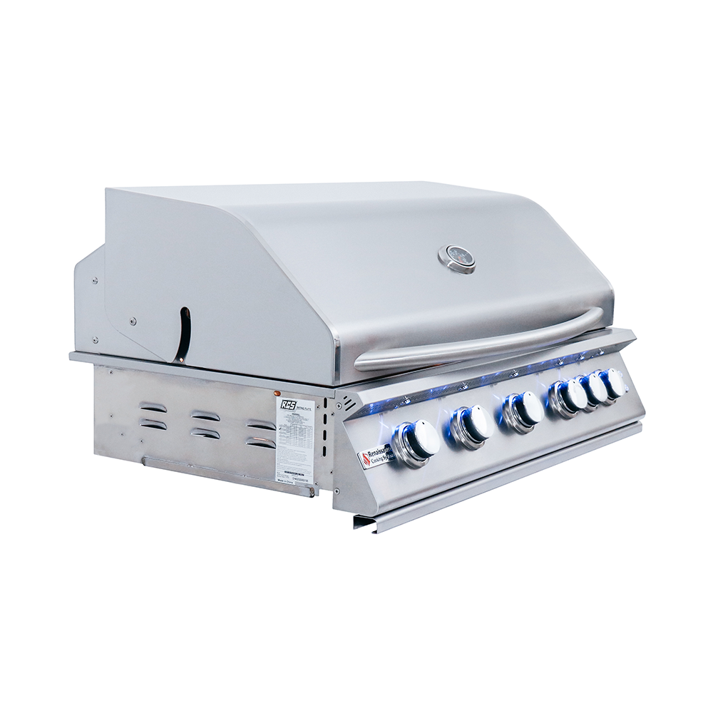 RCS Premier 40 in Built In Gas Grill Front right angle closed