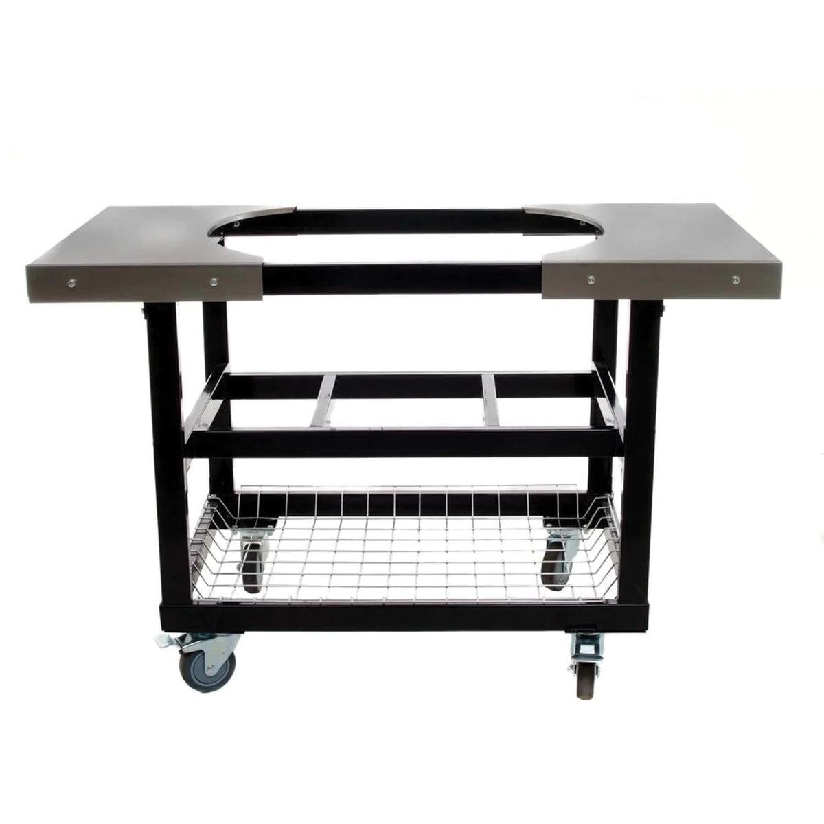 Primo cart base with basket and stainless steel side shelves
