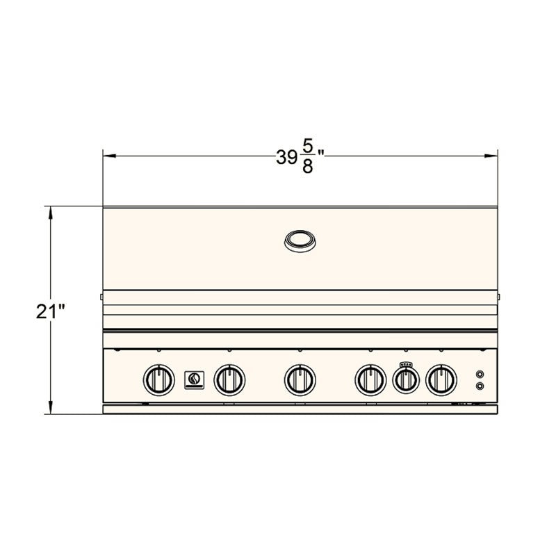 Summerset Sizzler Pro grill dimension drawing, front view