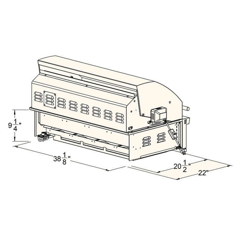 Summerset TRL Pro 40" grill dimension drawing, side angle
