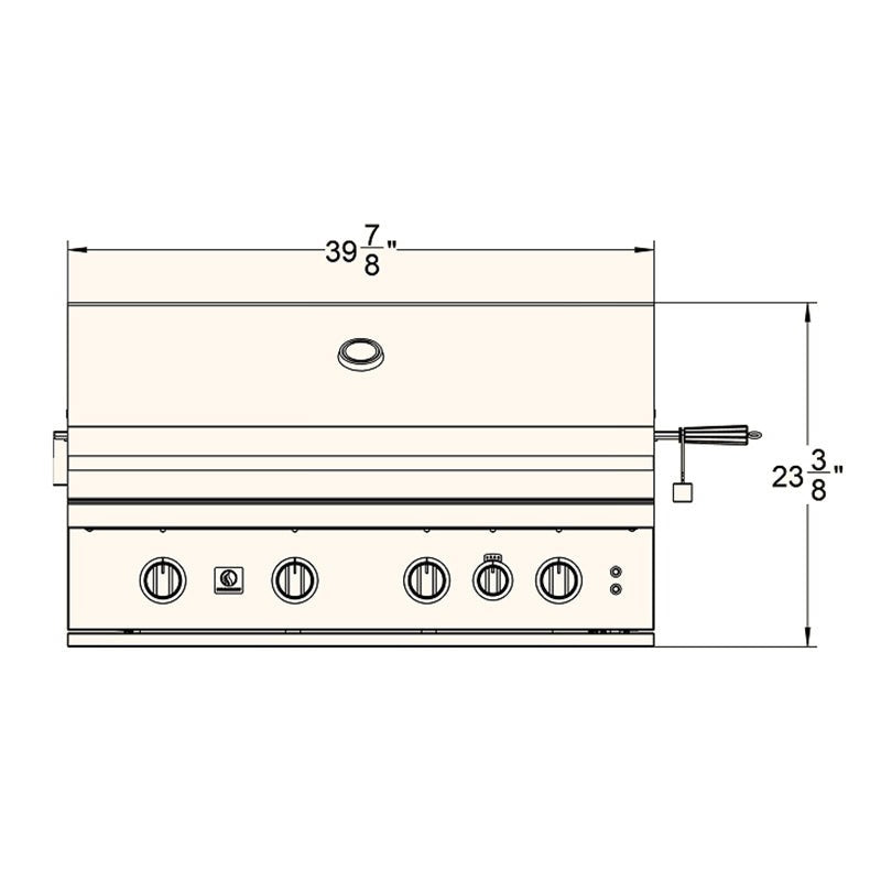 Summerset TRL Pro 40" grill dimension drawing, front view