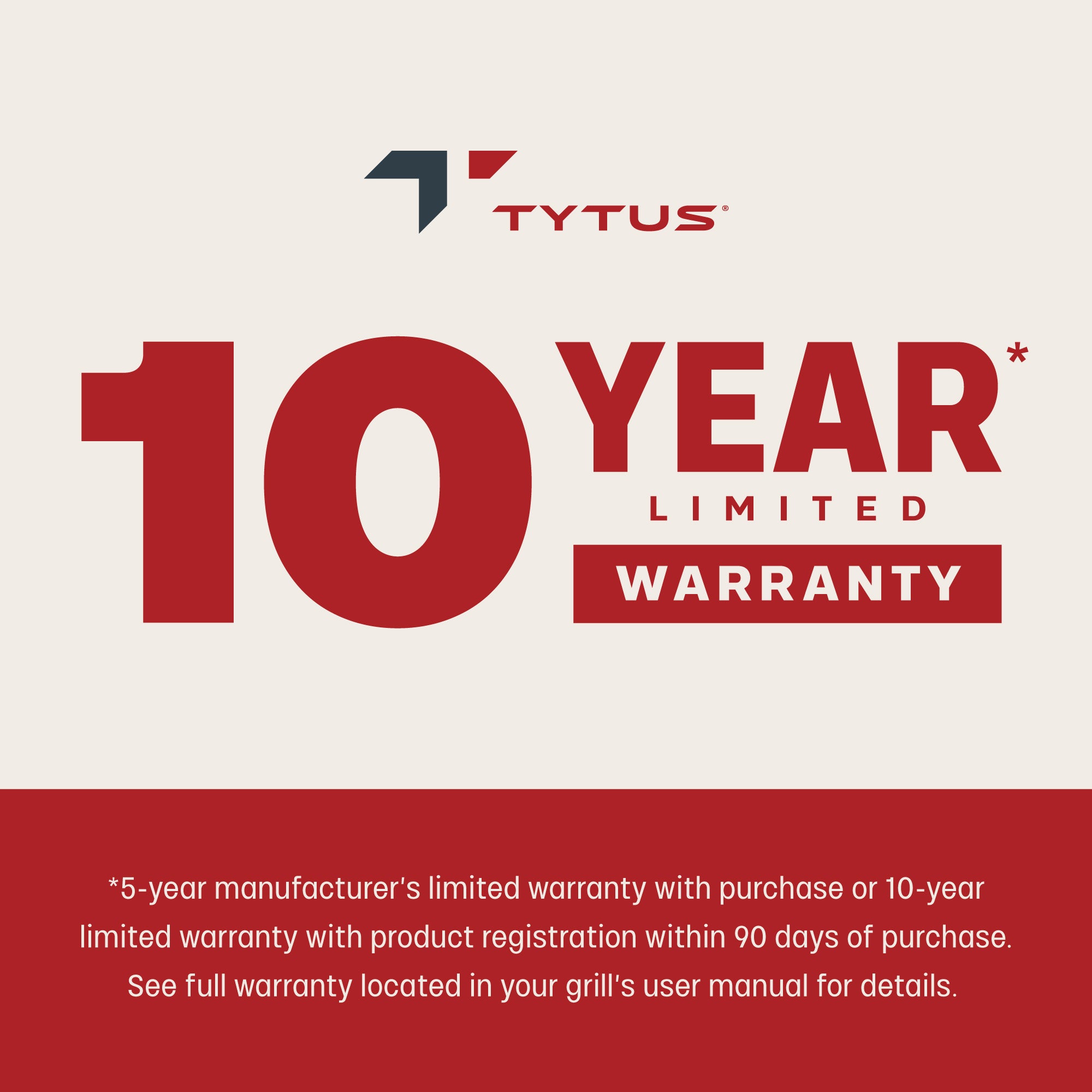 Tytus Grill 4-Burner Gas Grill 10yrWarranty