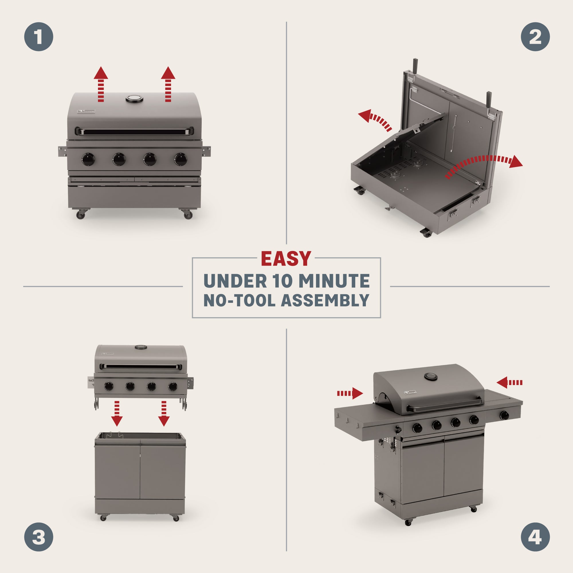 Tytus Grill 4-Burner Gas Grill Assembly