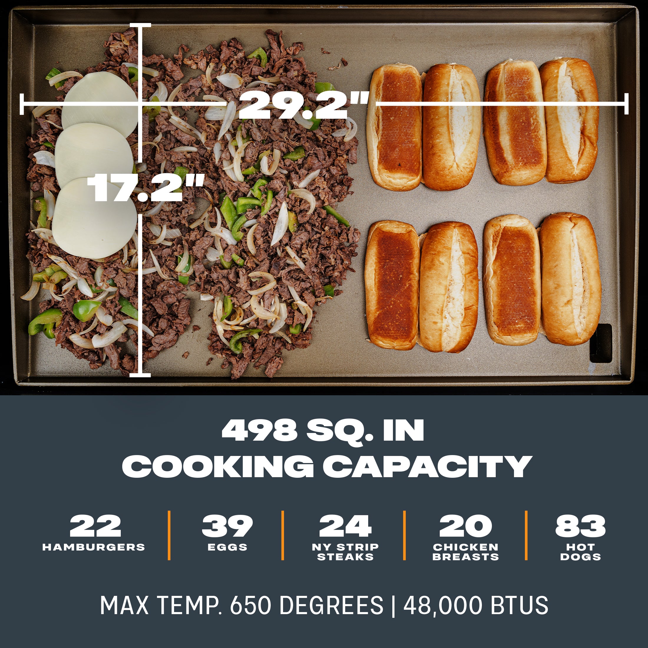 Tytus Grills 4-Burner Griddle Cooking Capacity