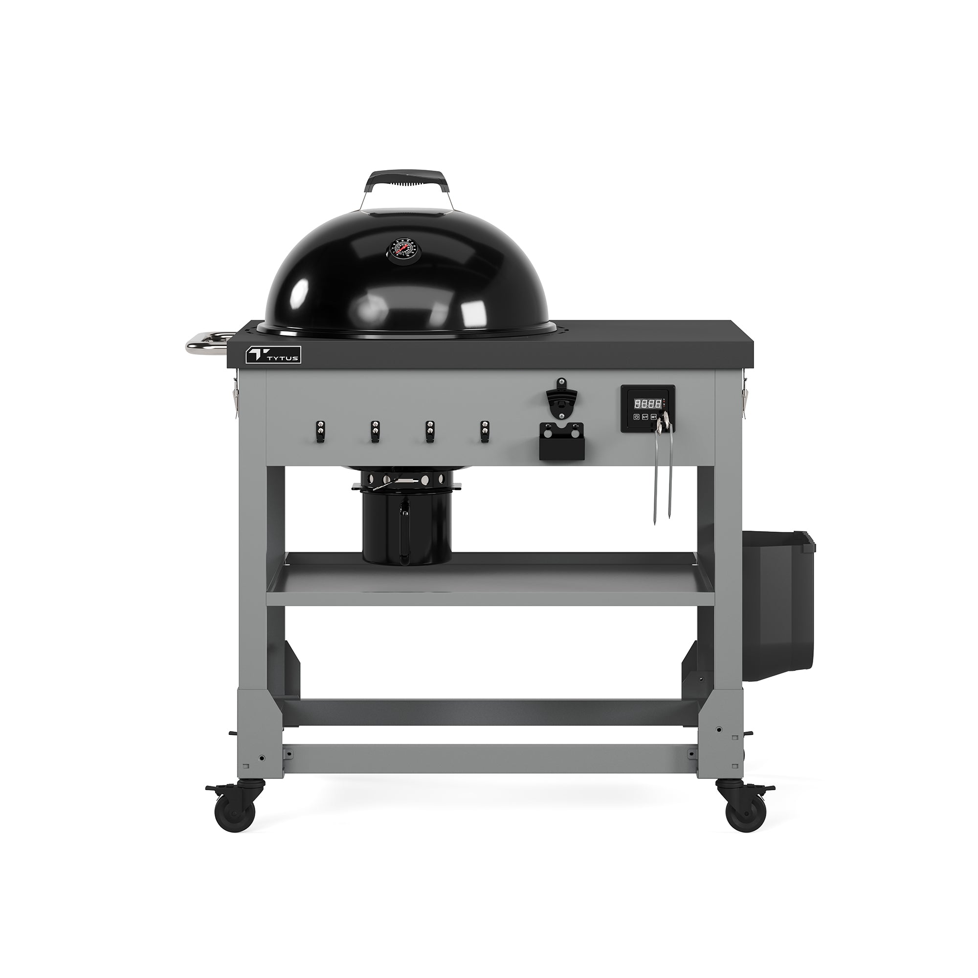 Tytus Grills Charcoal Kettle on Cart Front